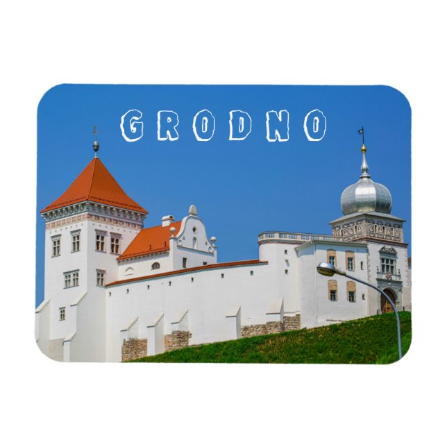 Castle of Belarus Grodno Cityscape City Architectu Magnet (Horisontell)