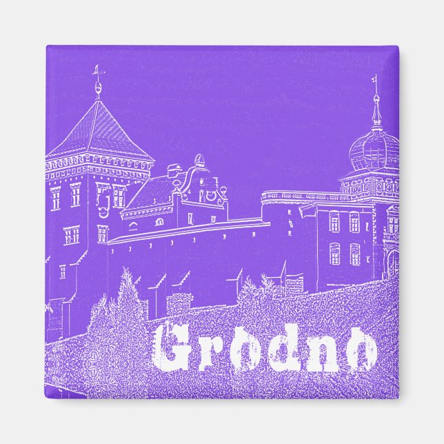 Castle of Belarus Grodno Cityscape City Architectu Magnet (Framsidan)