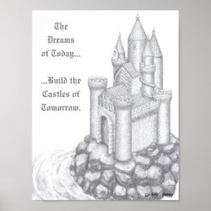 Castle on Sea (med Anpassade Text) Poster