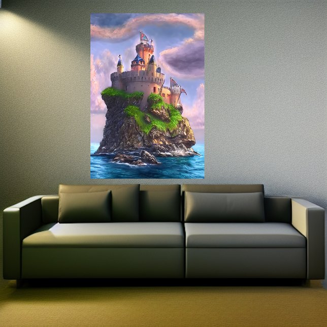 Castle på sten | AI Art Poster (Skapare uppladdad)