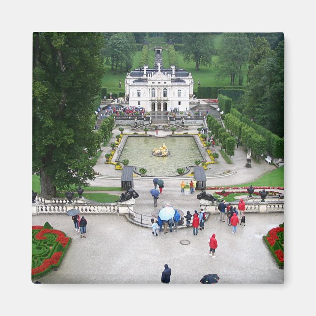 Castle Park Linderhof i Bayern, Tyskland Magnet (Framsidan)