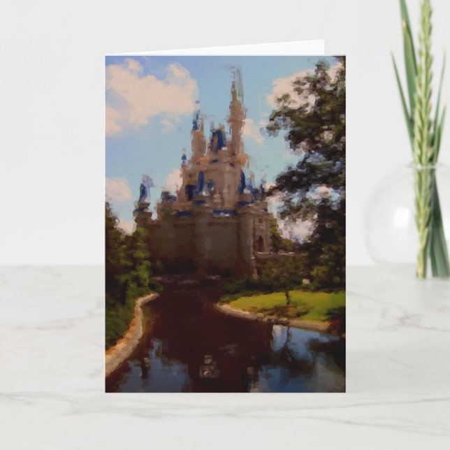 Castle pastel teckning kort (Framsida)