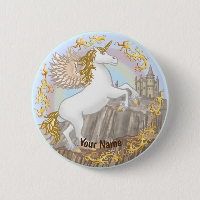 Castle Pegasus Unicorn-stift Knapp (Framsida)