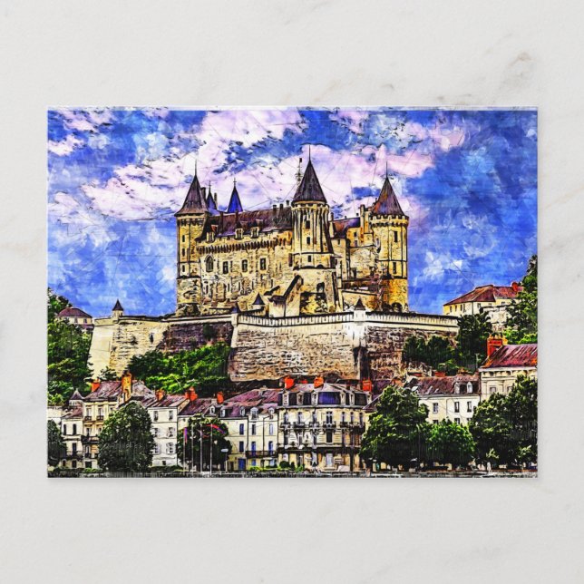 Castle Saumur, Loire Valley, Frankrike Vykort (Framsida)