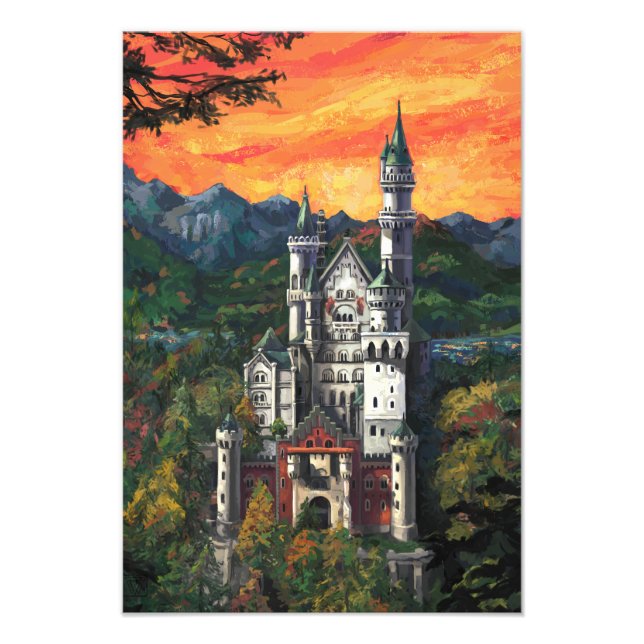 Castle Schloss Neuschwanstein Fototryck (Framsidan)