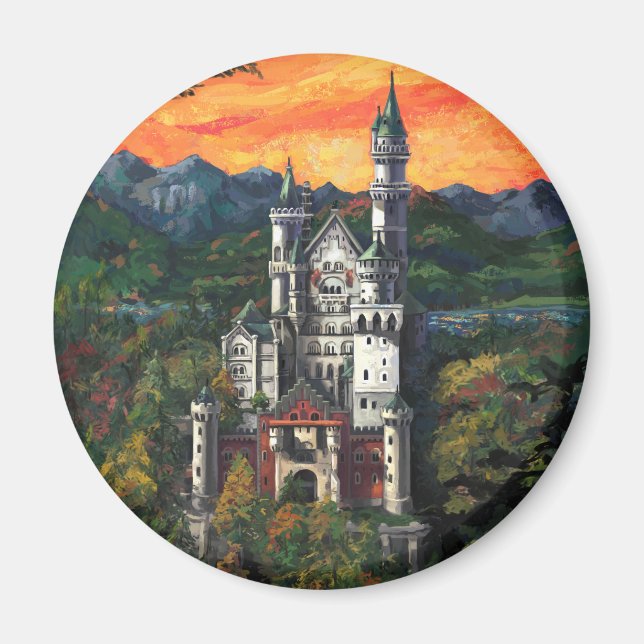 Castle Schloss Neuschwanstein Magnet (Framsidan)
