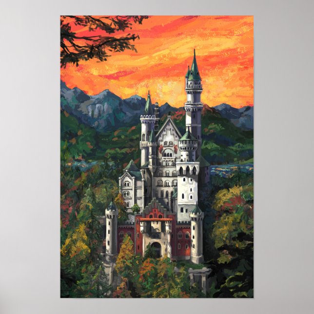 Castle Schloss Neuschwanstein Poster (Framsidan)