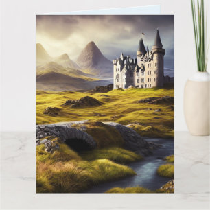 CASTLE SCOTLAND ENGLAND ART FÖDELSEDAGSKORT KORT
