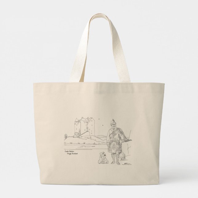 Castle Stalker, Argyll Scotland Tote Bag Jumbo Tygkasse (Baksida)