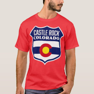 Castle Sten Colorado Retro Flagga Shield Blue T Shirt