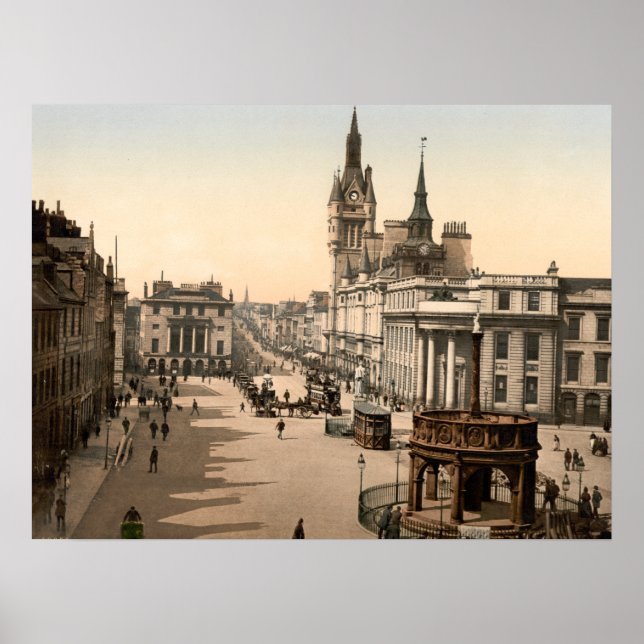Castle Street, Aberdeen, Scotland Archival Print Poster (Framsidan)