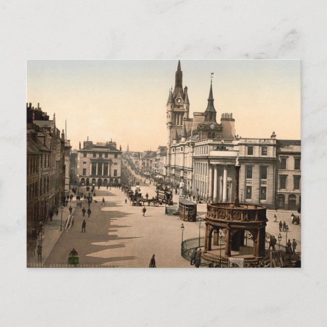 Castle Street, Aberdeen, Skottland Vykort (Framsida)
