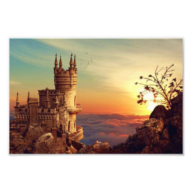 Castle Torn i Himlar Fototryck (Framsidan)