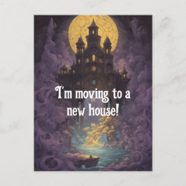 Castle under Gult Måne Ny adress Vykort