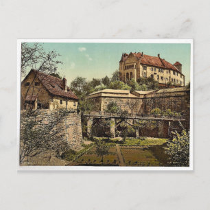 Castle, (väster), Nürnberg, Bayern, Tyskland Vykort