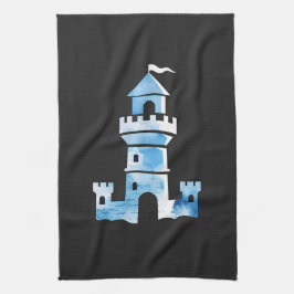 Castle Watercolor Art Kitchen Towel Kökshandduk