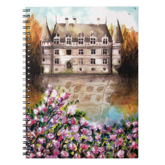 Castle watercolor notebook anteckningsbok (Framsidan)