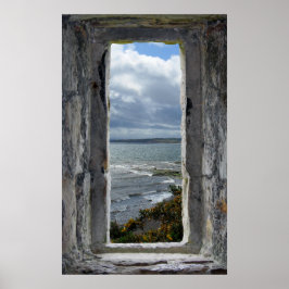 Castle Window Effect - Sea View Illusion Poster