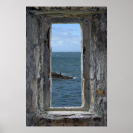 Castle Window med Ocean View Poster