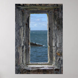 Castle Window med Ocean View Poster