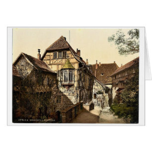 Castle yard, Wartburg, Thuringia, Tyskland sällsyn Hälsningskort
