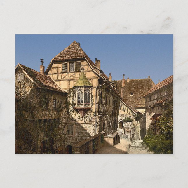 Castle yard, Wartburg, Thuringia, Tyskland Vykort (Framsida)