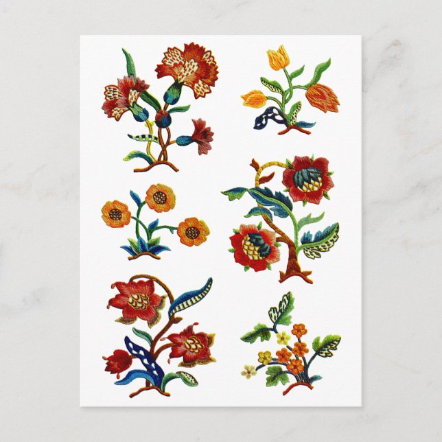 Castlemane Jacobean Embroidery Vykort (Framsida)