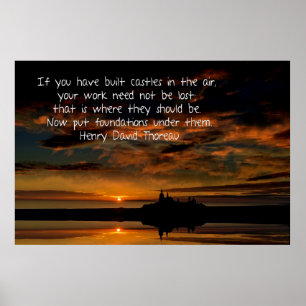 Castles in the air poster - Sunset and Thoreau