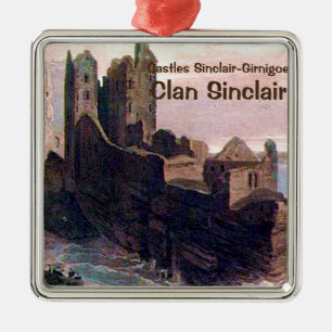 Castles Sinclair-Girnigoe - Klan Sinclair Julgransprydnad Metall