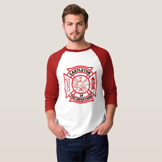 Castleton VT Frivilliga Brandkår T Shirt (Hel framsida)