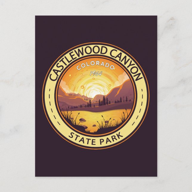Castlewood Canyon State Park Colorado Badge Vykort (Framsida)
