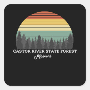 Castor River State Forest Missouri Fyrkantigt Klistermärke