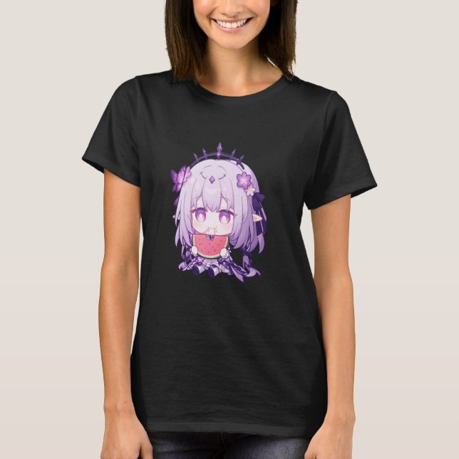 Castorice Chibi Dan Heng Marth 7:e HSR Gacha Games T Shirt (Framsida)