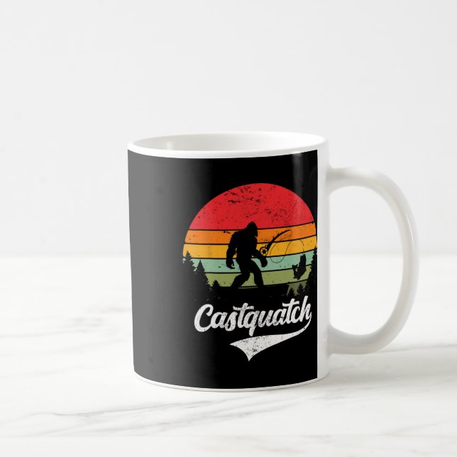 Castquatch Funny B Fisherman Fisherman Meme Kaffemugg (Höger)