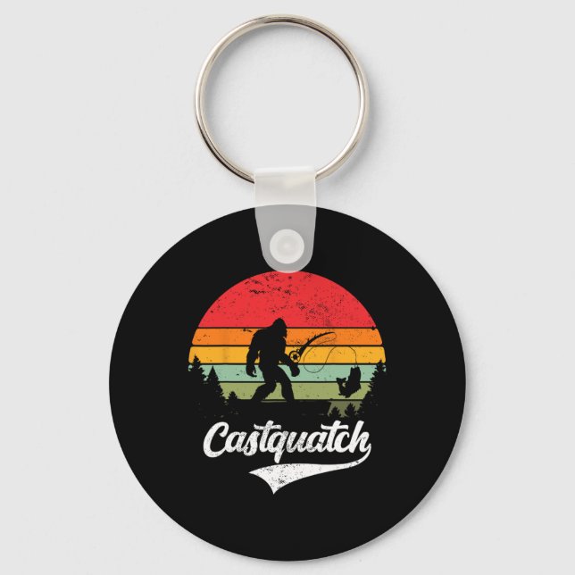 Castquatch Roligt Byss Fiskare Fiske Meme  Nyckelring (Framsida)