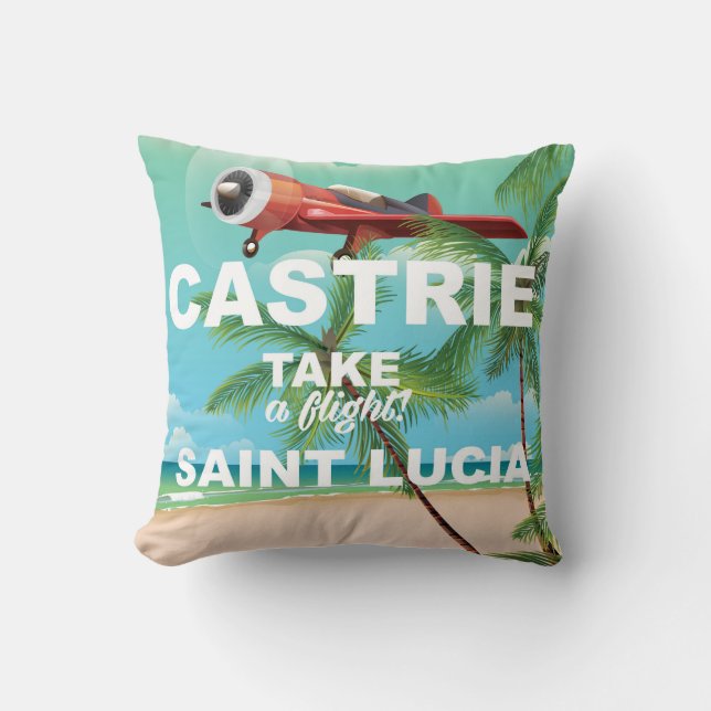 Castrie Saint Lucia vintage resemålningaffisch Kudde (Framsida)