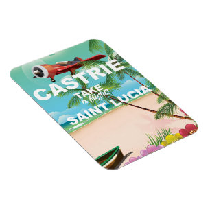 Castrie Saint Lucia vintage resor poster Magnet