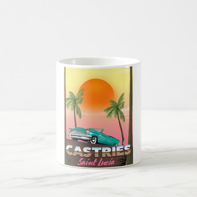 Castries Saint Lucia exotisk tropisk reseposter Kaffemugg (Center)