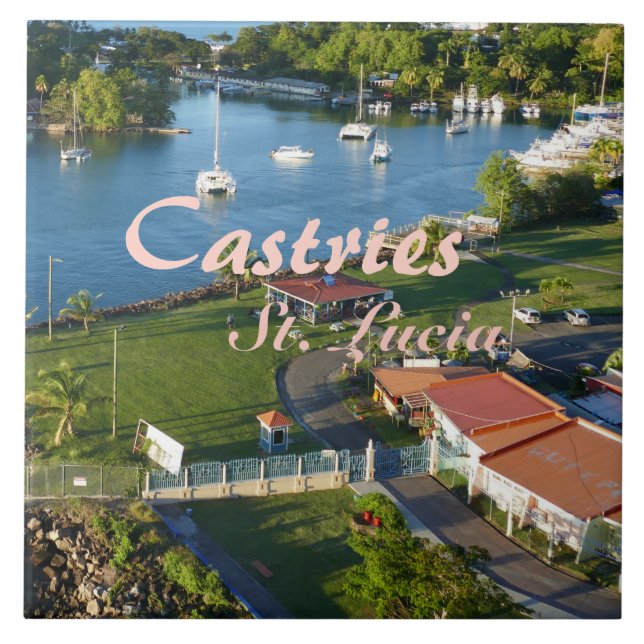 Castries Saint Lucia Västindien Kakelplatta (Framsidan)