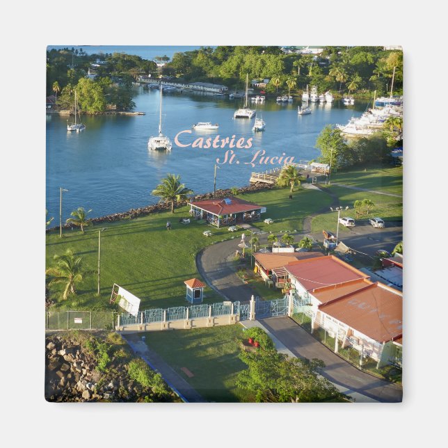 Castries Saint Lucia Västindien Magnet (Framsidan)