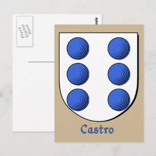 Castro Förfäders Heraldiska Sköld Vykort