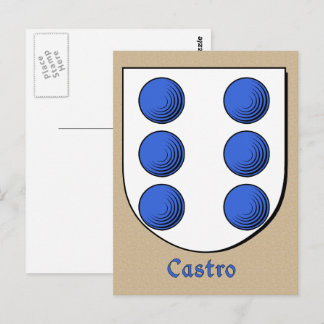 Castro Förfäders Heraldiska Sköld Vykort