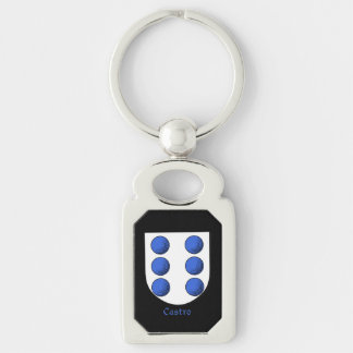 Castro Historical Shield Rektangulärt Silverfärgad Nyckelring
