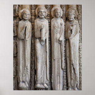 casts av statyer från facaden av Chartres Poster