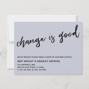 Casual Change is Good Dammig blå ny adresskort Anteckningskort