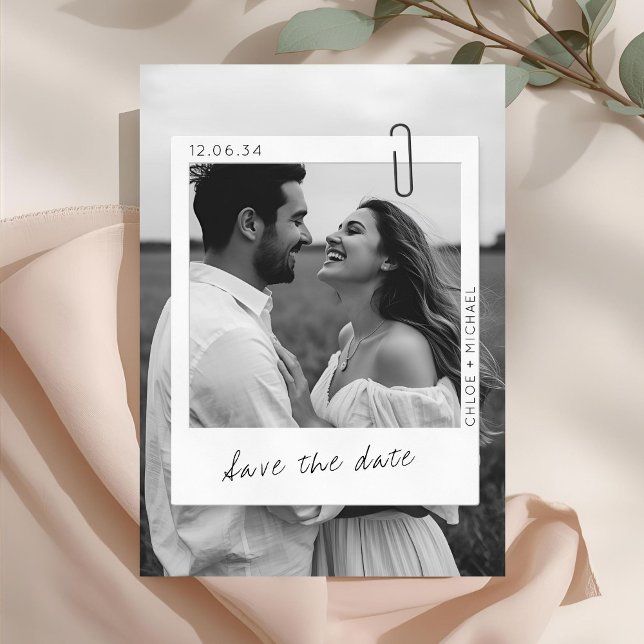 Casual & Chic Photo Frame Wedding  Spara Datumet (Skapare uppladdad)