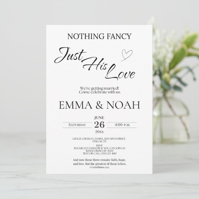 Casual Christian Wedding Invitation | Faith Inbjudningar (Stående Fram)