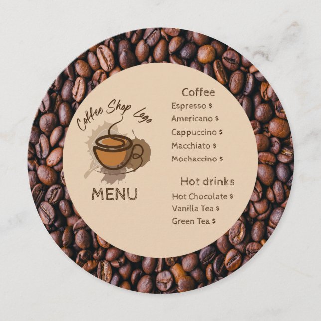 Casual Coffee Beans Lägg till din meny Kaffebutik (Framsida)