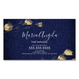 Casual Denim och Wild Flowers Salon Beauty Företag Magnetiska Visitkort