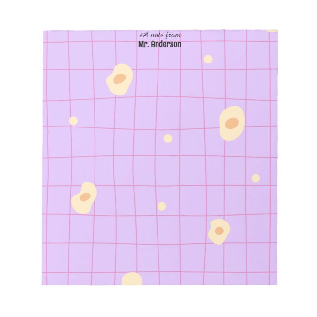 Casual Lines Purple Teacher Notepad Anteckningsblock (Framsida)